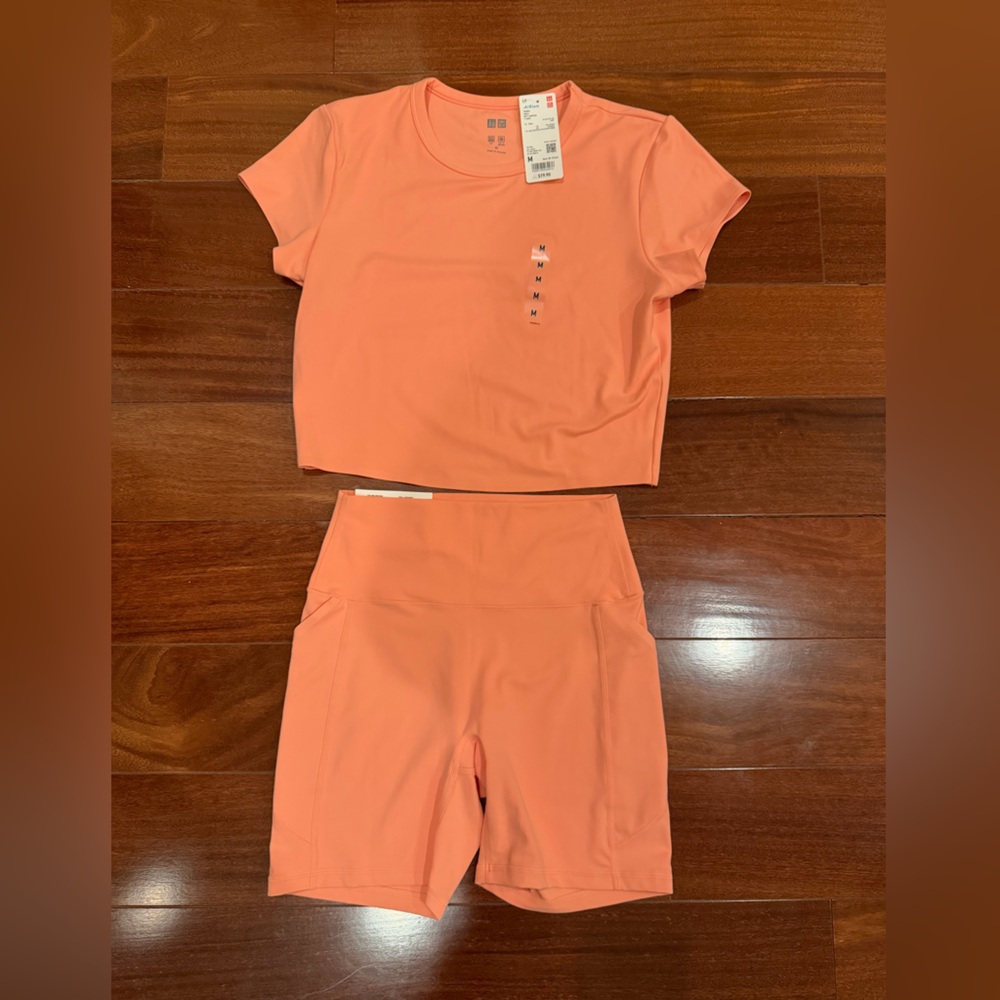 Uniqlo Airism Coral Athletic Set - Biker shorts and top